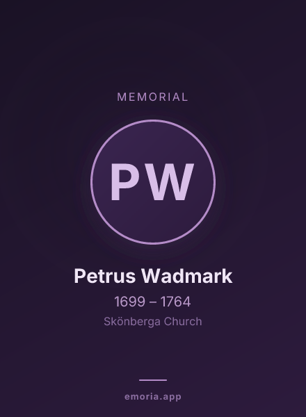 Memorial portrait of Petrus Wadmark