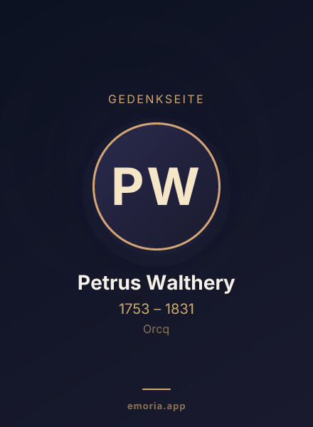 Gedenkportrait von Petrus Walthery