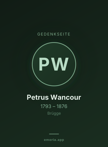 Gedenkportrait von Petrus Wancour