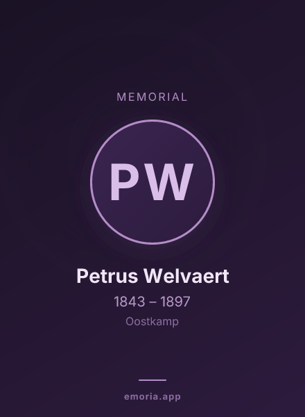 Memorial portrait of Petrus Welvaert