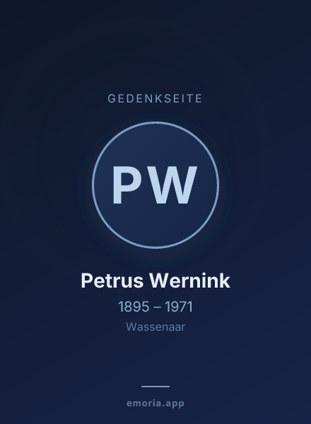 Gedenkportrait von Petrus Wernink