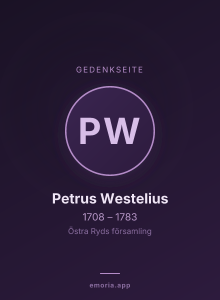 Gedenkportrait von Petrus Westelius