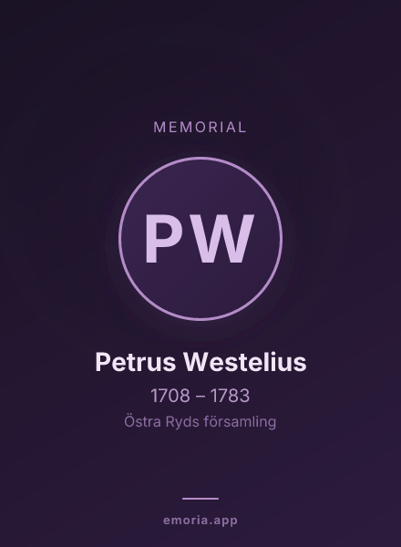 Memorial portrait of Petrus Westelius