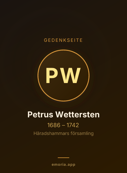 Gedenkportrait von Petrus Wettersten
