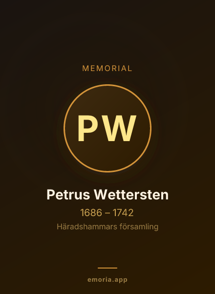 Memorial portrait of Petrus Wettersten