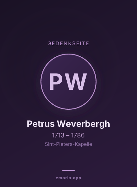 Gedenkportrait von Petrus Weverbergh