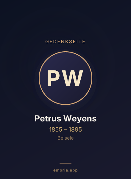 Gedenkportrait von Petrus Weyens