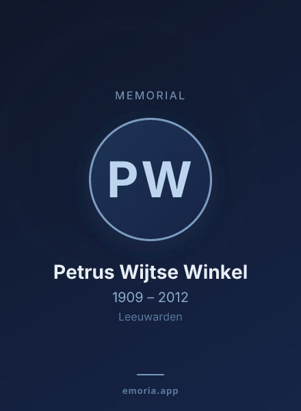 Memorial portrait of Petrus Wijtse Winkel