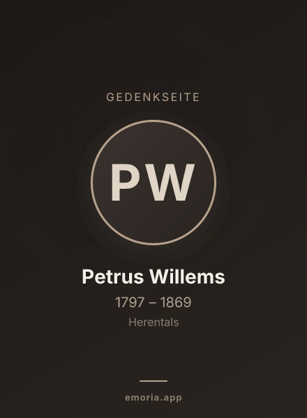 Gedenkportrait von Petrus Willems