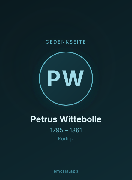 Gedenkportrait von Petrus Wittebolle