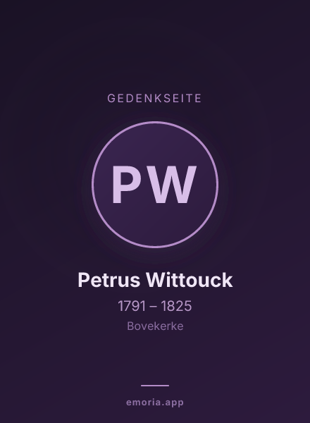 Gedenkportrait von Petrus Wittouck