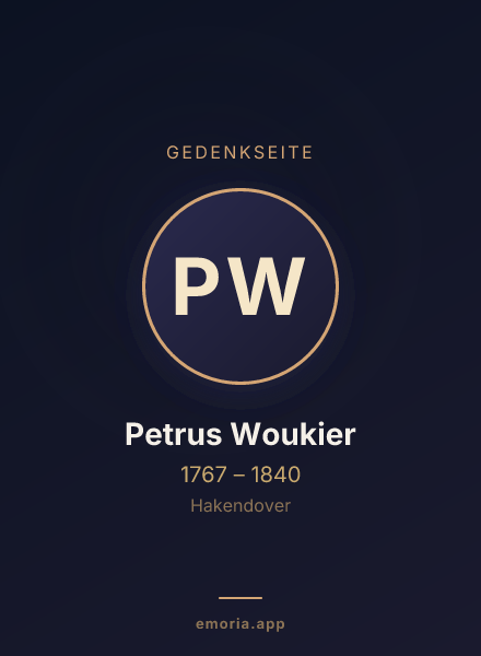 Gedenkportrait von Petrus Woukier