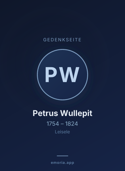 Gedenkportrait von Petrus Wullepit
