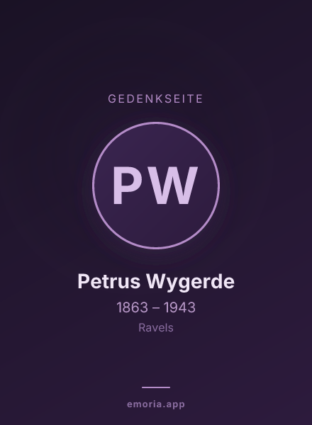 Gedenkportrait von Petrus Wygerde