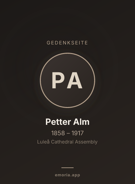 Gedenkportrait von Petter Alm