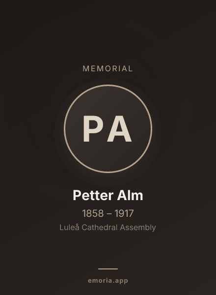 Memorial portrait of Petter Alm