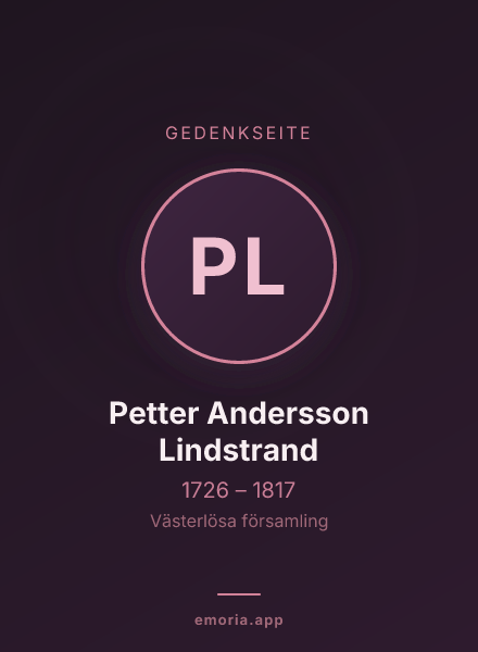 Gedenkportrait von Petter Andersson Lindstrand