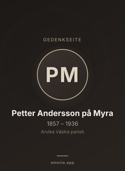 Gedenkportrait von Petter Andersson på Myra