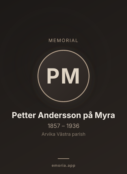 Memorial portrait of Petter Andersson på Myra