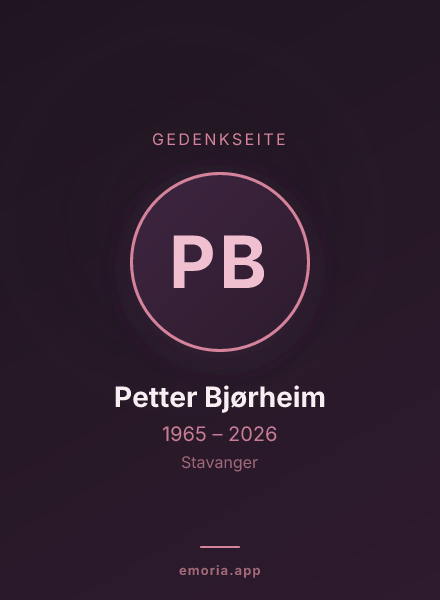 Gedenkportrait von Petter Bjørheim