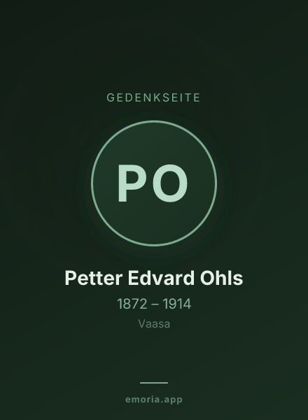 Gedenkportrait von Petter Edvard Ohls