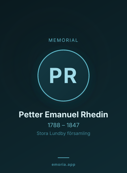 Memorial portrait of Petter Emanuel Rhedin