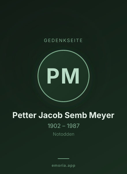 Gedenkportrait von Petter Jacob Semb Meyer