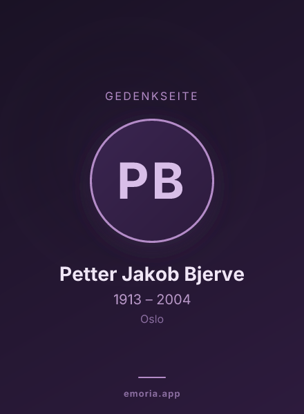 Gedenkportrait von Petter Jakob Bjerve