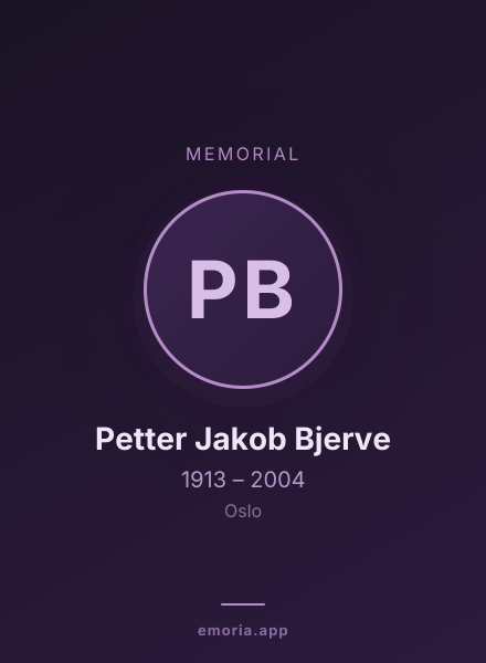 Memorial portrait of Petter Jakob Bjerve