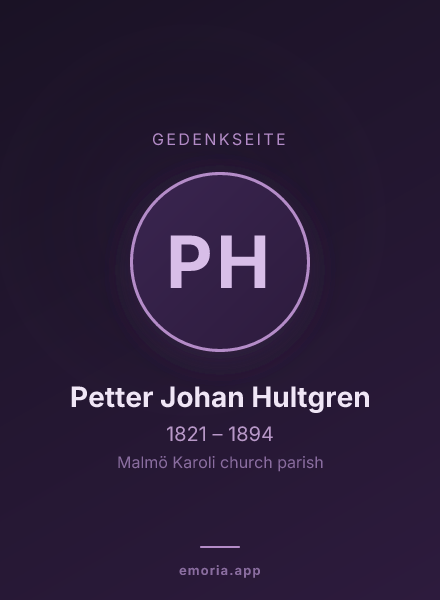 Gedenkportrait von Petter Johan Hultgren