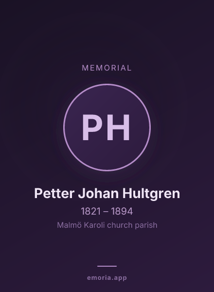 Memorial portrait of Petter Johan Hultgren