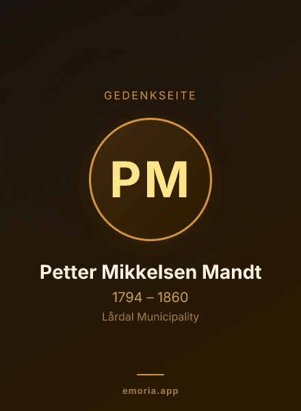 Gedenkportrait von Petter Mikkelsen Mandt