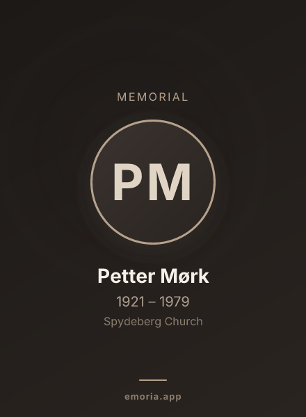 Memorial portrait of Petter Mørk