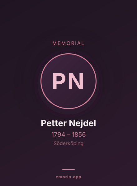 Memorial portrait of Petter Nejdel