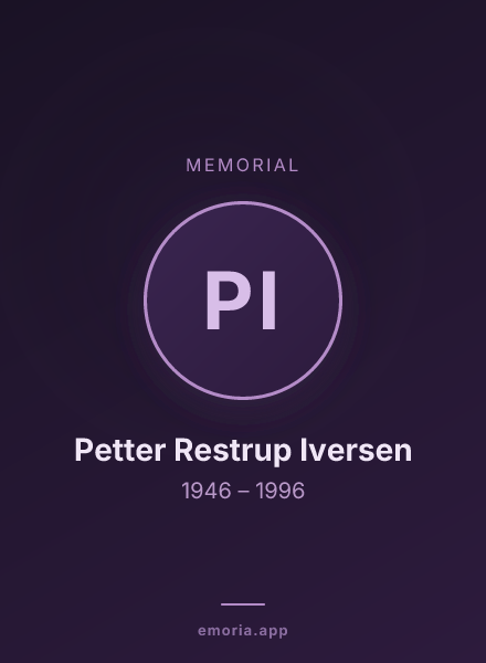 Memorial portrait of Petter Restrup Iversen