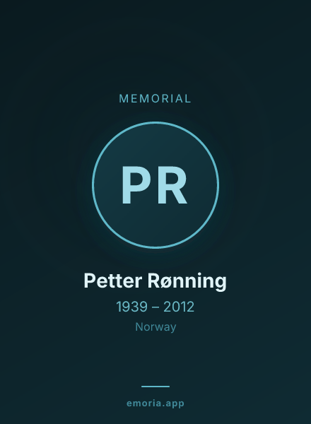 Memorial portrait of Petter Rønning