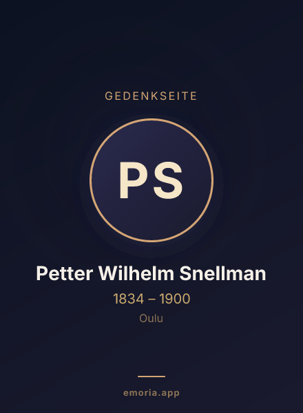 Gedenkportrait von Petter Wilhelm Snellman