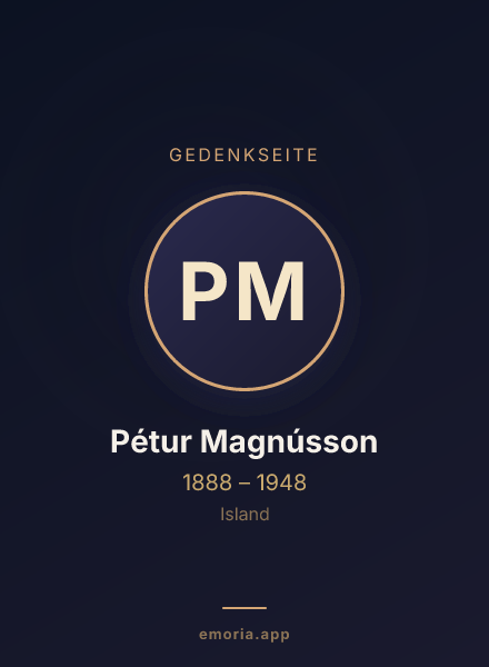 Gedenkportrait von Pétur Magnússon