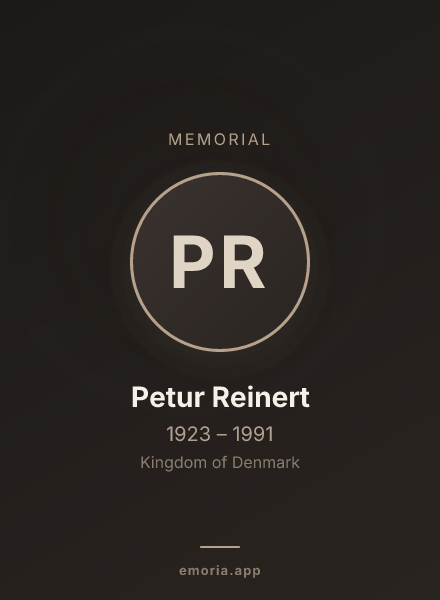 Memorial portrait of Petur Reinert