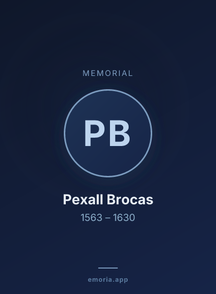 Memorial portrait of Pexall Brocas