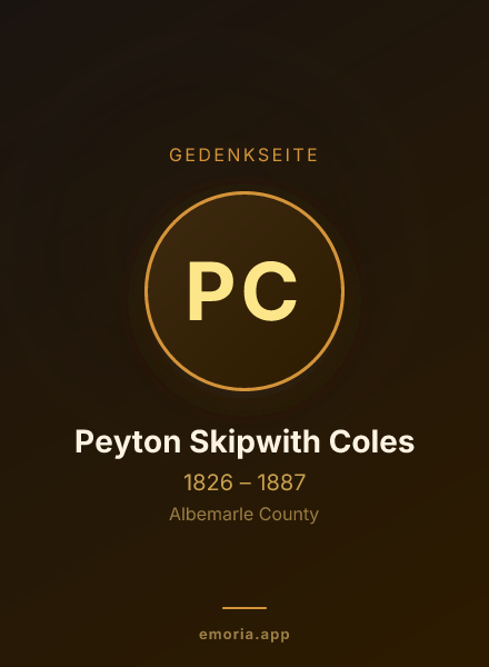 Gedenkportrait von Peyton Skipwith Coles