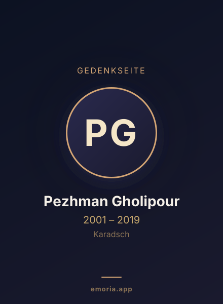 Gedenkportrait von Pezhman Gholipour