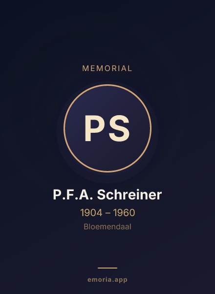Memorial portrait of P.F.A. Schreiner