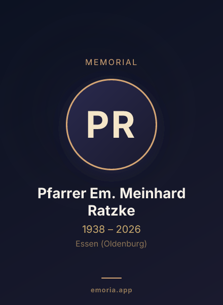 Memorial portrait of Pfarrer Em. Meinhard Ratzke