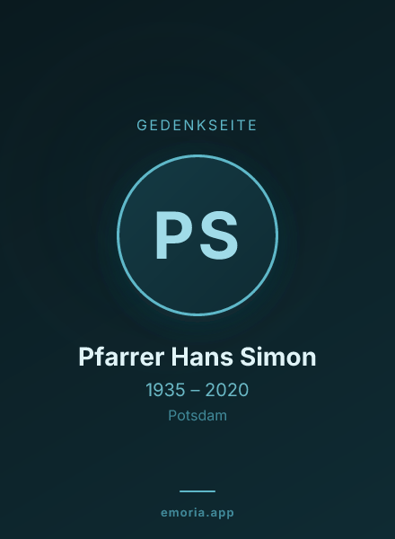 Gedenkportrait von Pfarrer Hans Simon