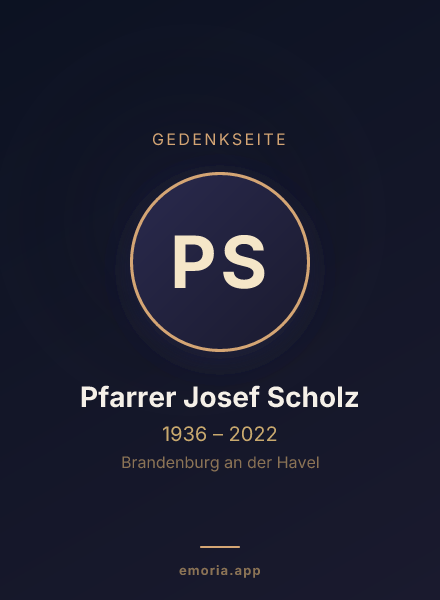 Gedenkportrait von Pfarrer Josef Scholz