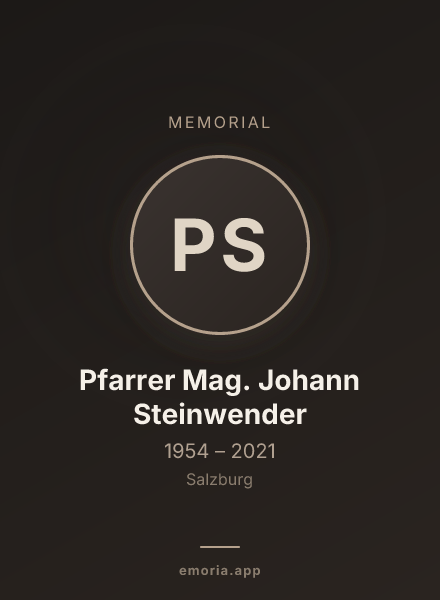 Memorial portrait of Pfarrer Mag. Johann Steinwender