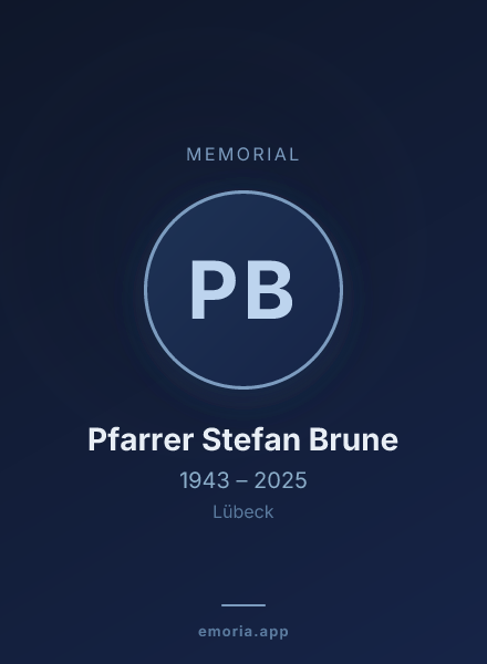 Memorial portrait of Pfarrer Stefan Brune