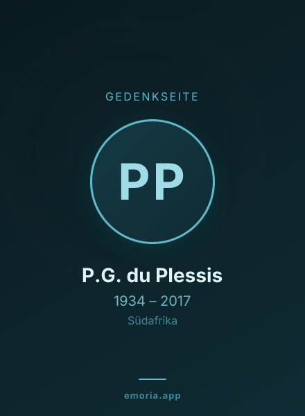 Gedenkportrait von P.G. du Plessis