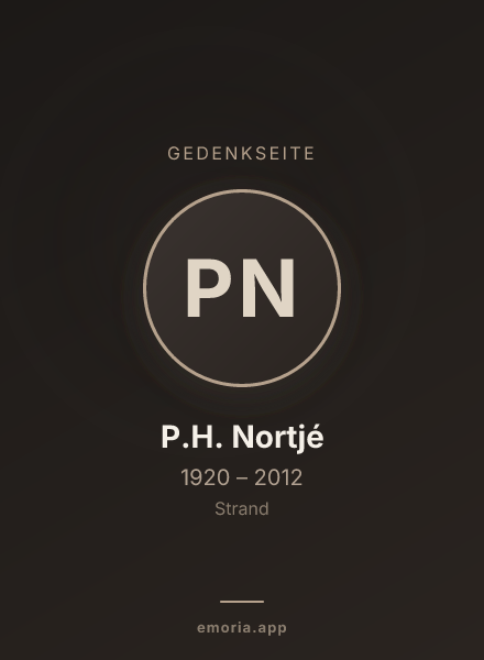 Gedenkportrait von P.H. Nortjé